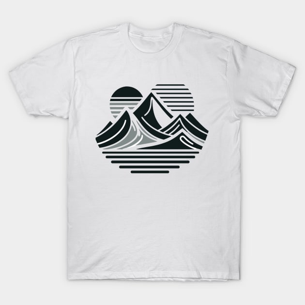 Minimalist Mountain - Abstract Horizon T-Shirt by DefineWear